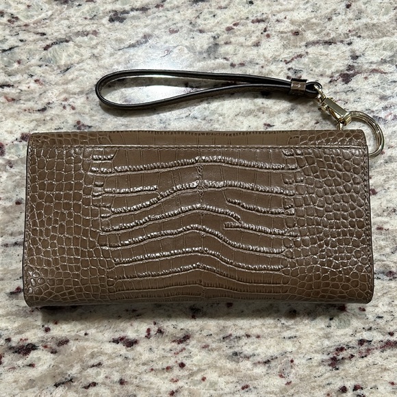 Henri Bendel Uptown Organic Wrist Wallet Clutch - Crocodile Light Brown - Picture 5 of 13